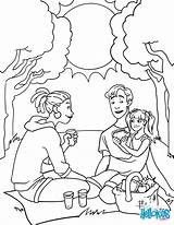 Family Picnic Coloring Pages At GetColoringscom  Free Printable sketch template