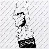 Jack Daniels Bottle Stencil Silhouette Daniel Whiskey Vector Clip  sketch template