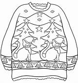 Free Ugly Christmas Sweater Coloring Pages Printable sketch template
