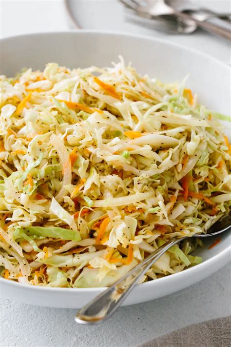 Vinegar Coleslaw Recipe (No Mayo Coleslaw) | Downshiftology | Best coleslaw recipe, Slaw recipes ...