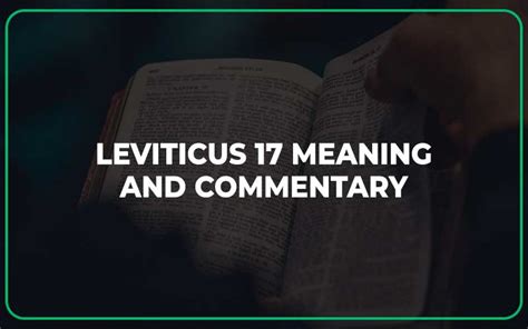 Leviticus 17 Meaning and Commentary - Scripture Savvy