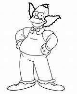 Simpsons Coloring Pages Krusty The Clown sketch template