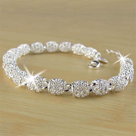 Beautiful Elegant Silver Bracelet, Chain Bracelet Bangle For Women ...
