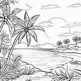 Beach Sunset Coloring Page Free Coloring Pages Garden Adult Sunset  sketch template