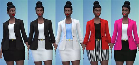 Vestido-Conjunto e Blazer - Sims 4 CC - TodaSims