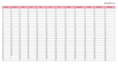 Free Printable Yearly Planner Templates