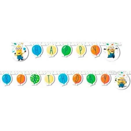 Minions Happy Birthday banner 2 m - Minions - Partyshoppen.dk