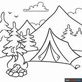 Camping Coloring Page  Easy Drawing Guides sketch template