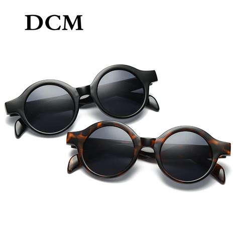 DCM Retro Small Round Sunglasses Women Men 2018 Fashion Vintage Sun Glasses Bla - Sunglasses