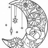 Crescent Moon Coloring Page · Creative Fabrica sketch template