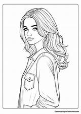 Beautiful Realistic Girl Coloring Page For Teens  Pages sketch template