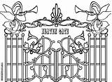 Heaven Coloring Pages Gates Gate Drawing Heavens Getdrawings Manna  sketch template