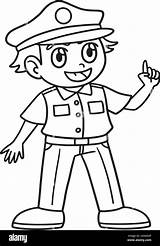 Police Officer Isolated Coloring Page For Kids Stock Vector Image & Art  sketch template
