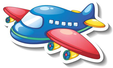 Airplane cartoon sticker on white background 3697705 Vector Art at Vecteezy