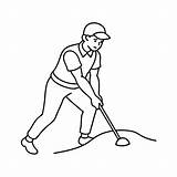 Premium Vector  Golfer Coloring Pages For coloring Book sketch template