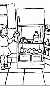 Refrigerator Coloring Page sketch template