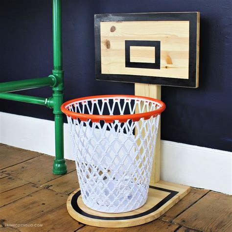 DIY Basketball Hoop Trash Can | Basketball room, Basketball themed ...