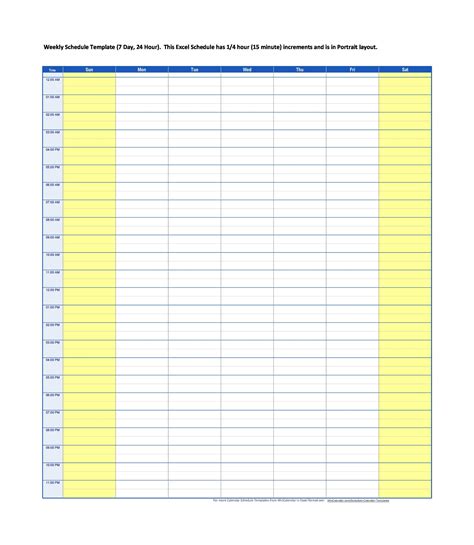 28 Free Weekly Schedule Templates [Excel, Word] - TemplateArchive