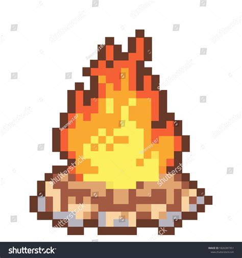 Pixel art campfire in a retro style - Royalty Free Stock Vector ...