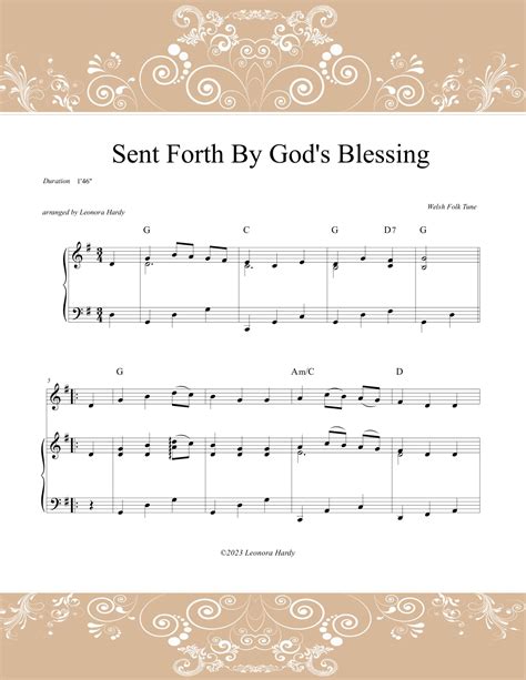 Sent Forth By God's Blessing (Thanksgiving) (arr. Leonora Hardy) by Welsh Folk Tune Sheet Music ...