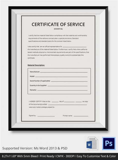 17+ Certificate of Service Templates | Sample Templates