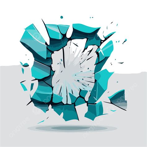 Broken Glass Vector, Sticker Clipart Broken Glass Design On Blue Background Illustration Cartoon ...