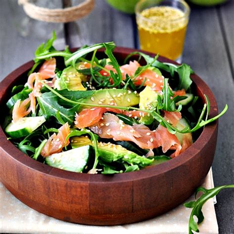 Arugula Salad With Smoked Salmon (lime sesame dressing)