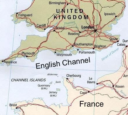 English Channel Map – Locations and Maps of Atlantic Ocean