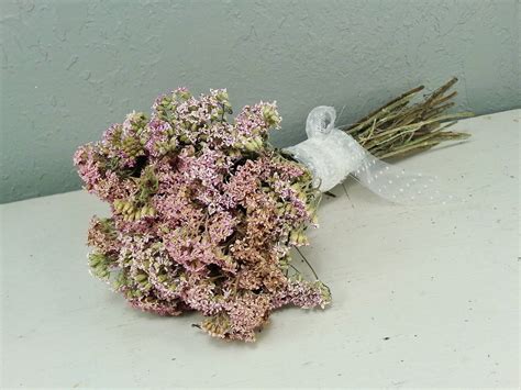 Dried Flower Bouquet Pink Yarrow Wedding Decoration Bride