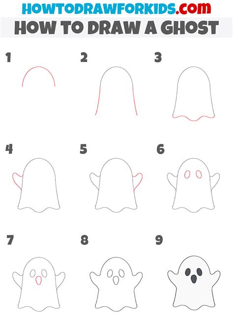 How to Draw a Ghost Step by Step - Easy Drawing Tutorial For Kids