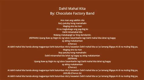 Dahil Mahal Kita By Chocolate Factory Band Chords - Chordify