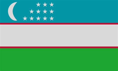 National Uzbekistan flag, official colors, and proportion correctly ...