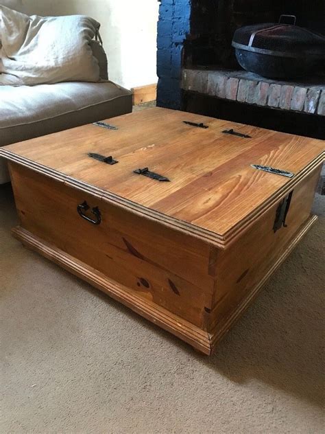 WOODEN COFFEE TABLE SQUARE LARGE STORAGE BOX | in Castle Donington, Derbyshire | Gumtree