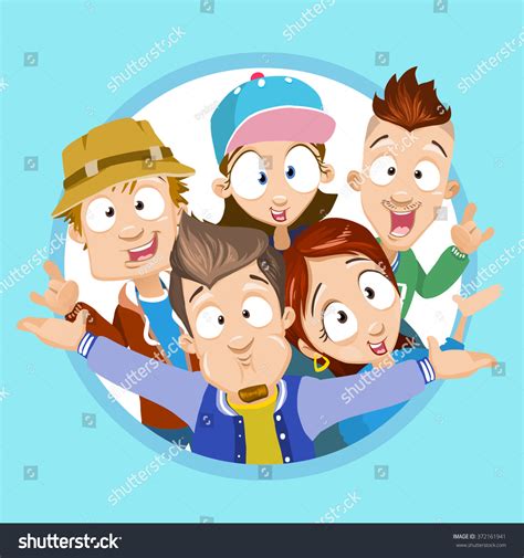 Vector Cartoon Illustration Best Friends Characters Stock Vector (Royalty Free) 372161941 ...