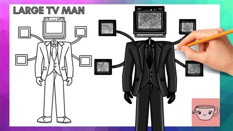 How To Draw Large TV Man - Skibidi Toilet | Easy Step By Step Drawing ...