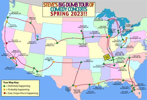 tour map 2023-03 v01 - Steve Goodie , Nashville Comedy Show