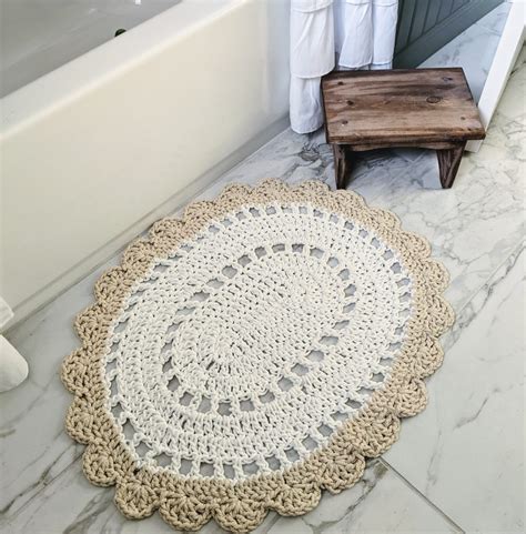 Oval Crochet Rug, Free Pattern for a Vintage Style Bath Mat - Joyfully ...