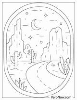 Free DESERT LANDSCAPE Coloring Pages For Download Printable PDF sketch template