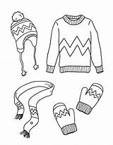 Printable Winter Clothes Coloring Page sketch template