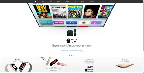 The Apple website is modern and immediately showcases its premium products encouraging more ...