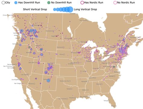 Map of Ski Resorts in North America