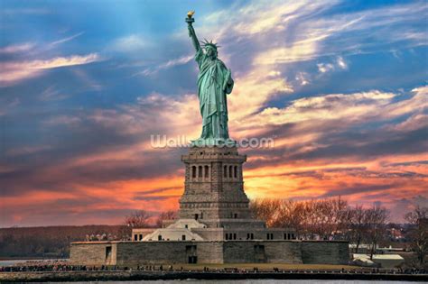 Statue of Liberty at Sunset Wallpaper | Wallsauce NZ