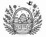 A Beautiful Easter Basket coloring Page  Download Print Or Color sketch template