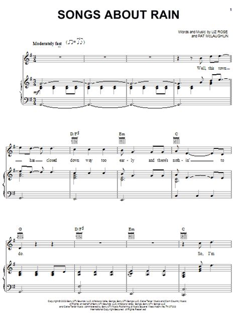 Gary Allan "Songs About Rain" Sheet Music Notes | Download Printable PDF Score 26579