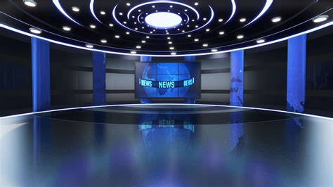 3D Virtual TV Studio News, Backdrop For TV Shows .TV On Wall.3D Virtual ...