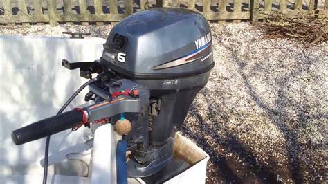 Yamaha 6hp 4 stroke starting and running - YouTube