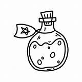 Hand Drawn Doodle Bottle With Potion Halloween Cartoon Element Vector  sketch template