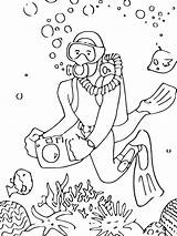 Scuba Diving coloring pages sketch template