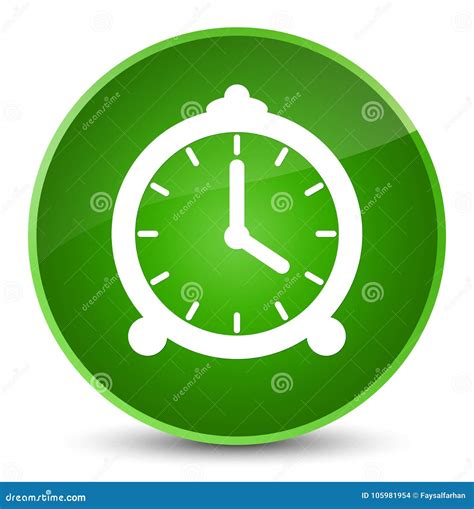 Alarm Clock Icon Elegant Green Round Button Stock Illustration - Illustration of round, timer ...