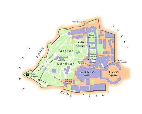 Vatican city map. Map of Vatican | Vidiani.com | Maps of all countries ...